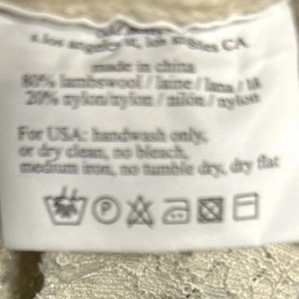 Odd Molly Wool Open‎ Knit Crochet Cardigan Light Beige Gray Size S